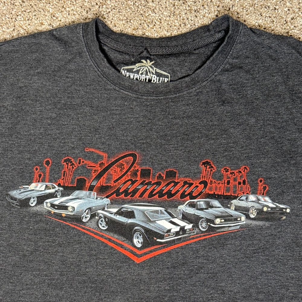 Newport Charcoal Camaro Multi Car Graphic Tee XXL